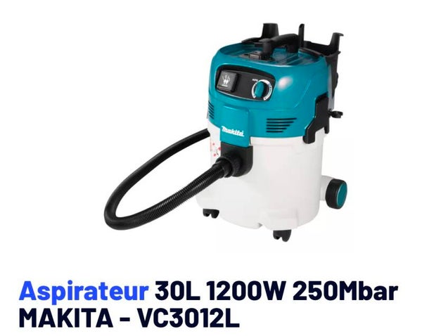 Aspirateur 30L 1200W 250Mbar MAKITA - VC3012L