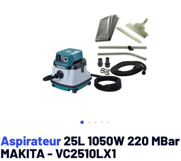 Aspirateur 25L 1050W 220 MBar - MAKITA - VC2510LX1