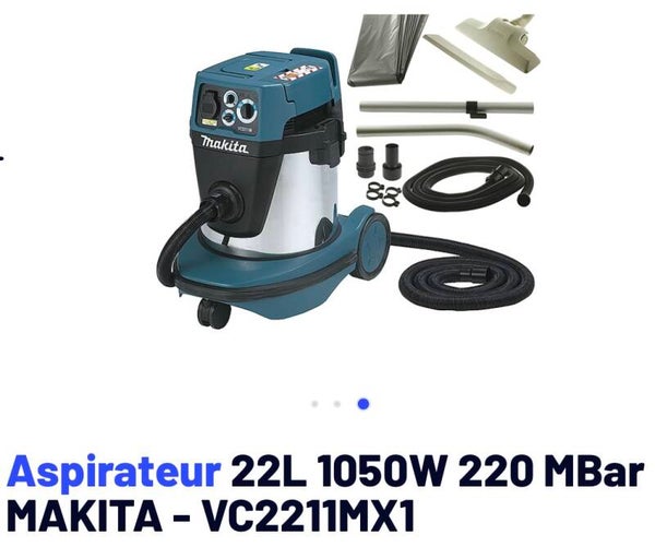 Aspirateur 22L 1050W 220 MBar MAKITA - VC2211MX1