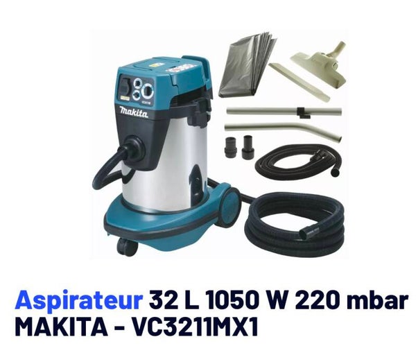 Aspirateur 32 L 1050 W 220 mbar MAKITA - VC3211MX1 Aspirateur 32 L 1050 W 220 mbar MAKITA - VC3211MX1