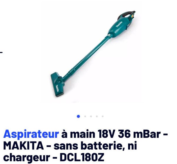 Aspirateur à main 18V 36 mBar - MAKITA - sans batterie, ni chargeur - DCL180Z