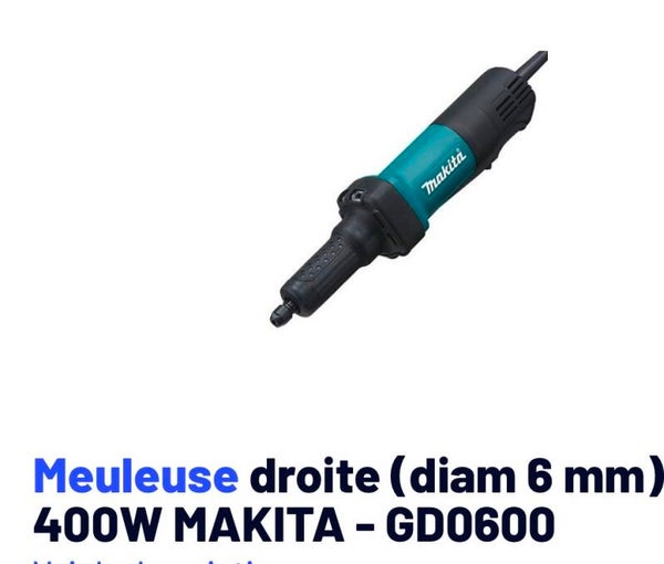 Meuleuse droite (diam 6 mm) 400W MAKITA - GD0600