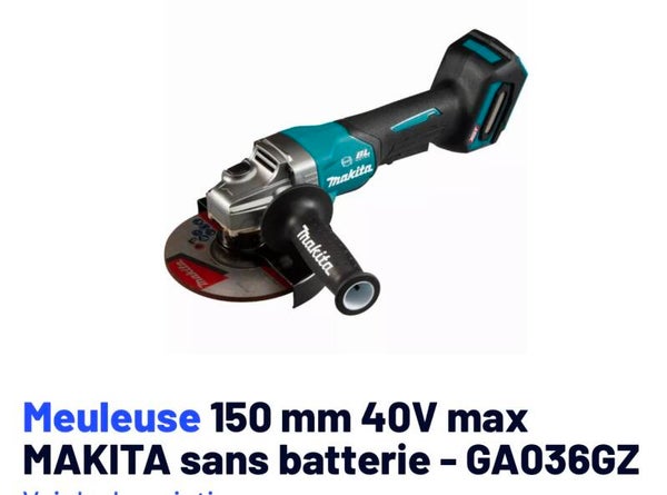 Meuleuse 150 mm 40V max MAKITA sans batterie - GA036GZ