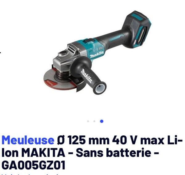 Meuleuse Ø 125 mm 40 V max Li-Ion MAKITA - Sans batterie - GA005GZ01