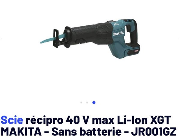 Scie récipro 40 V max Li-Ion XGT MAKITA - Sans batterie - JR001GZ