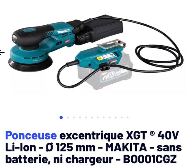 Ponceuse excentrique XGT ® 40V Li-Ion - Ø 125 mm - MAKITA - sans batterie, ni chargeur - BO001CGZ
