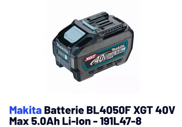 Makita Batterie BL4050F XGT 40V Max 5.0Ah Li-Ion - 191L47-8