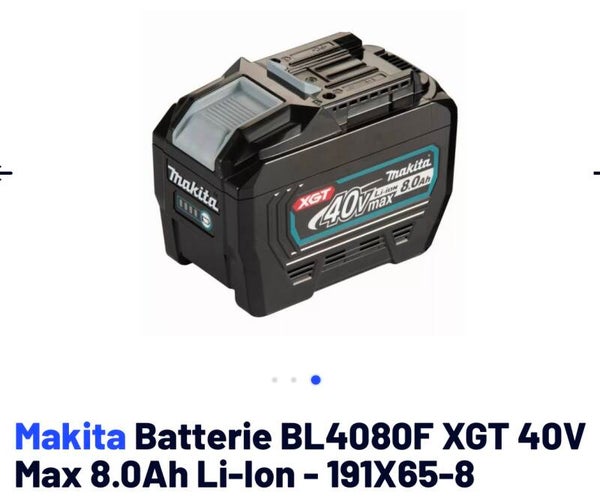 Makita Batterie BL4080F XGT 40V Max 8.0Ah Li-Ion - 191X65-8