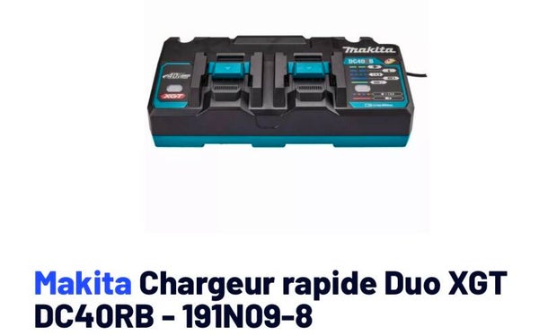 Makita Chargeur rapide Duo XGT DC40RB - 191N09-8