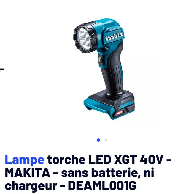 Lampe torche LED XGT 40V - MAKITA - sans batterie, ni chargeur - DEAML001G