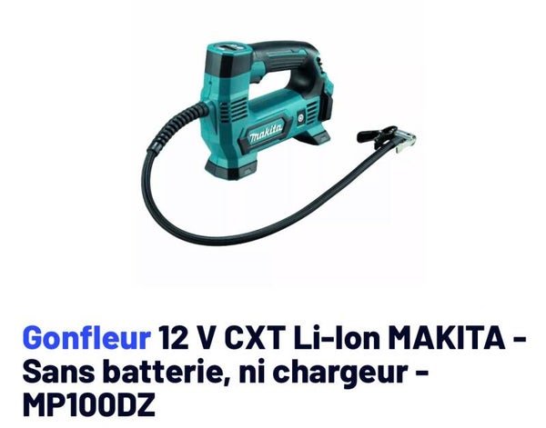 Gonfleur 12 V CXT Li-Ion MAKITA - Sans batterie, ni chargeur - MP100DZ