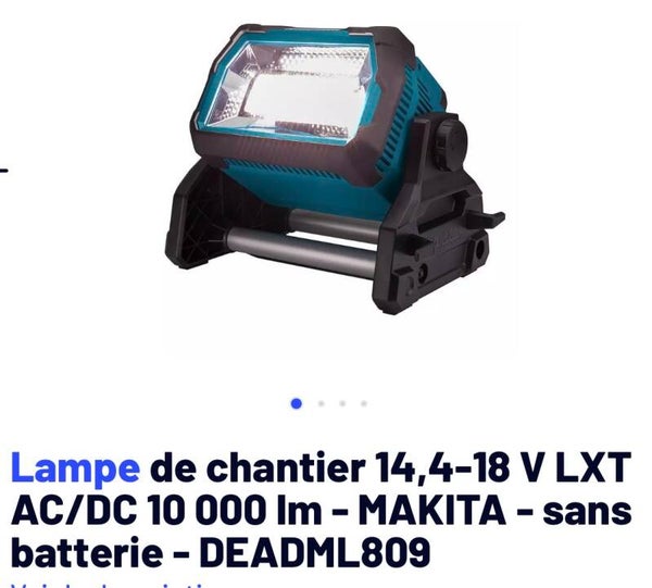 Lampe de chantier 14,4-18 V LXT AC/DC 10 000 lm - MAKITA - sans batterie - DEADML809
