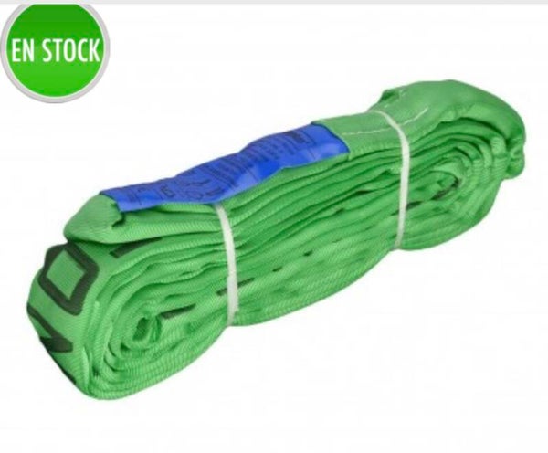 Elingue ronde textile sans fin de levage CMU 2 tonnes verte 2 mètres