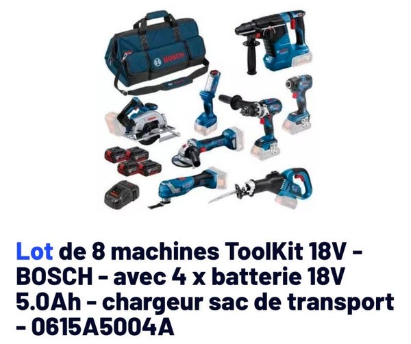 Pack 8 outils BOSCH  18volts