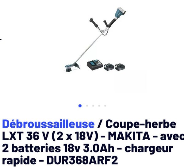 Débroussailleuse / Coupe-herbe LXT 36 V (2 x 18V) - MAKITA - avec 2 batteries 18v 3.0Ah - chargeur rapide - DUR368ARF2