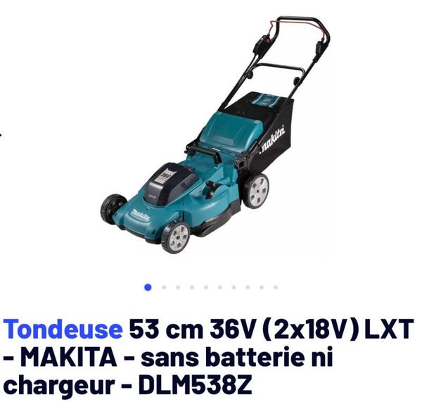 Tondeuse 53 cm 36V (2x18V) LXT - MAKITA - sans batterie ni chargeur - DLM538Z