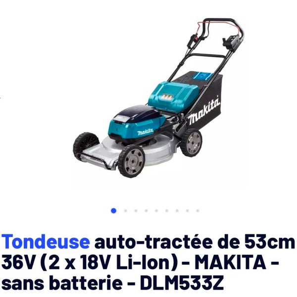 Tondeuse auto-tractée de 53cm 36V (2 x 18V Li-Ion) - MAKITA - sans batterie - DLM533Z