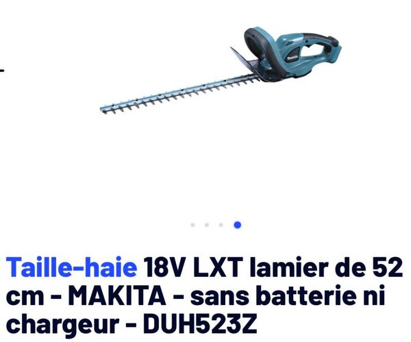 Taille-haie 18V LXT lamier de 52 cm - MAKITA - sans batterie ni chargeur - DUH523Z