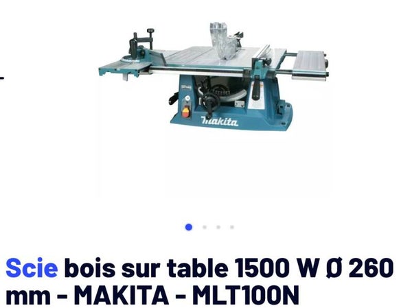 Scie bois sur table 1500 W Ø 260 mm - MAKITA - MLT100N