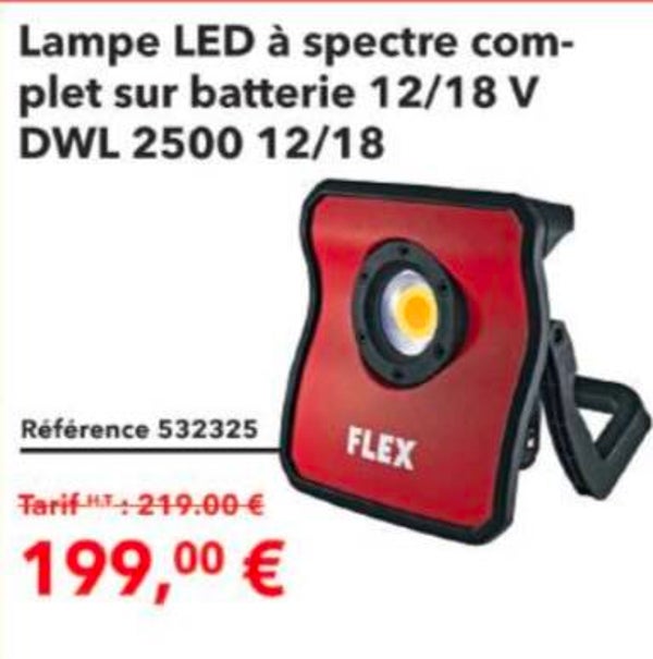 Lampe LED à spectre complet sur batterie 12/18 V DWL 2500 12/18