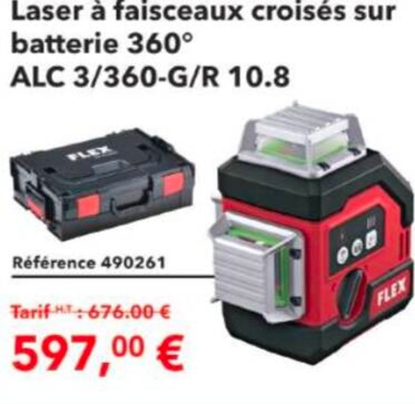 Laser à faisceaux croisés sur batterie 360° ALC 3/360-G/R 10.8
