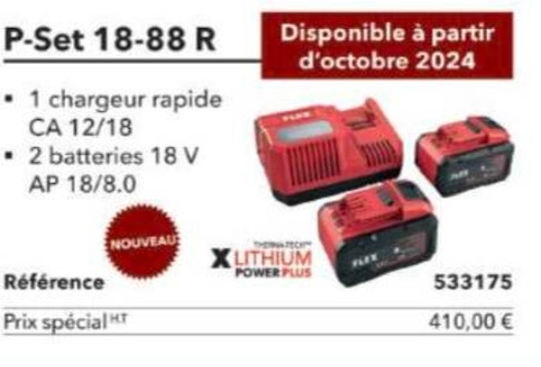 P-Set 18-88 R • 1 chargeur rapide CA 12/18 • 2 batteries 18 V AP 18/8.0