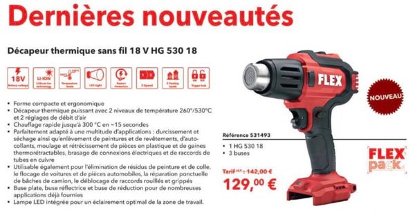 Décapeur thermique sans fil 18 V HG 530 18Volts
