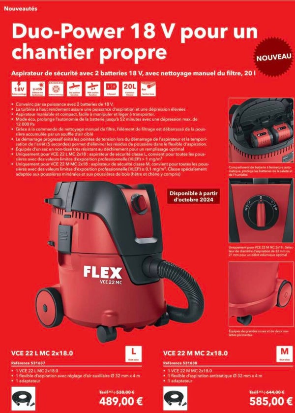 Duo-Power 18 V pour un chantier propre Classe L