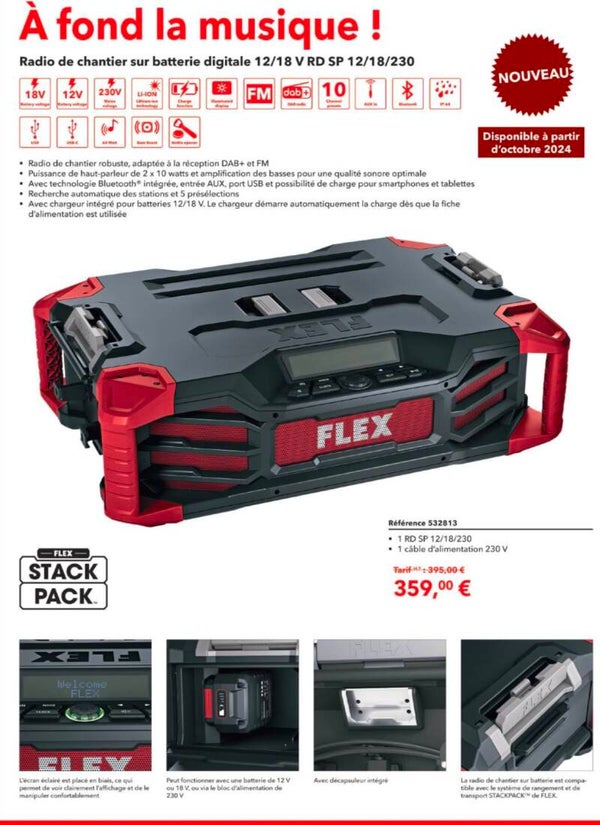 Radio de chantier sur batterie digitale 12/18 V RD SP 12/18/230