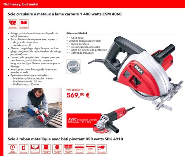 Scie circulaire à métaux à lame carbure 1 400 watts CSM 4060