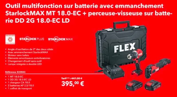 O u t i l m u l t i f o n c t i o n s u r b a t t e r i e a v e c e m m a n c h e m e n t StarlockMAX MT 18.0-EC + perceuse-visseuse sur batte- rie D D 2 G 18.0-EC LD