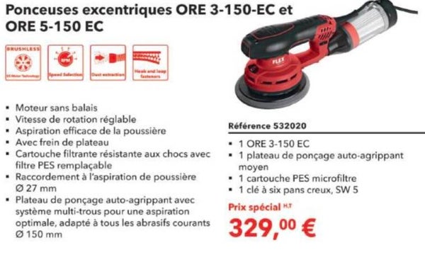 Ponceuses excentriques ORE 3-150-EC et ORE 5-150 EC