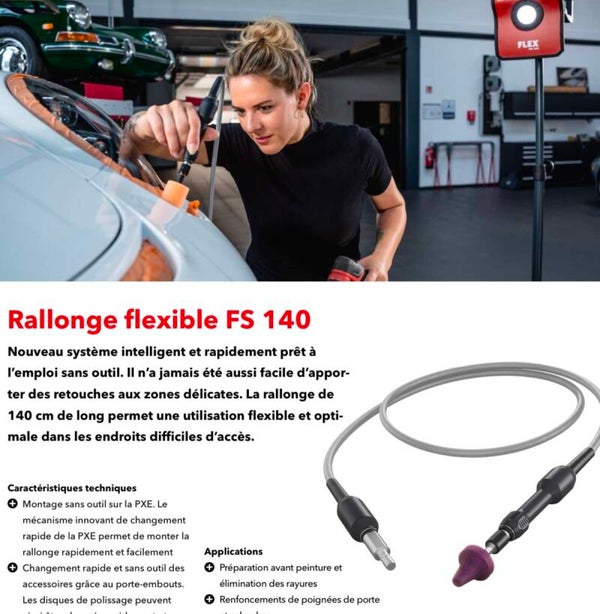 Rallonge flexible FS 140 + 12 éponges + coffret