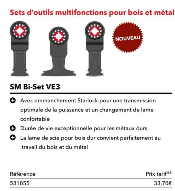 Sets d'outils multifonctions pour bois et métal