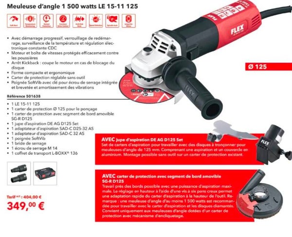 Meuleuse d'angle 1 500 watts LE 15-11 125