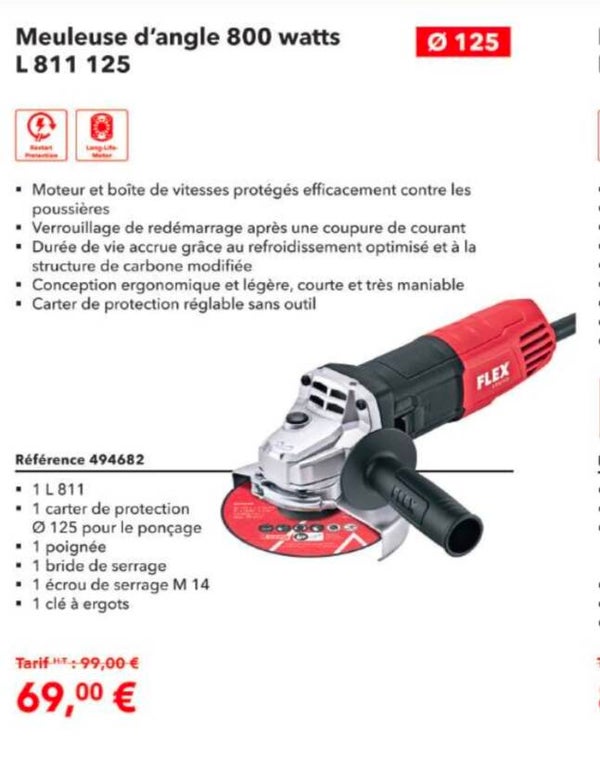 Meuleuse d'angle 800 watts L 811 125