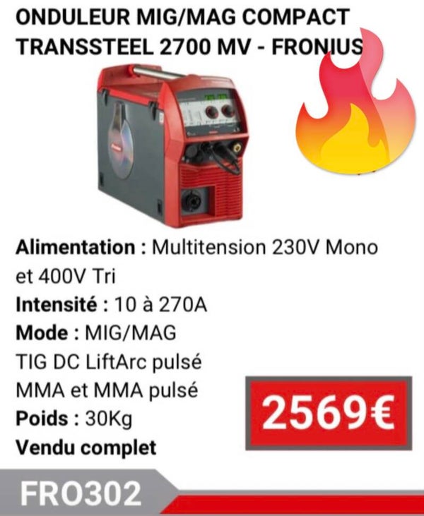 ONDULEUR MIG/MAG COMPACT TRANSSTEEL 2700 MV - FRONIUS