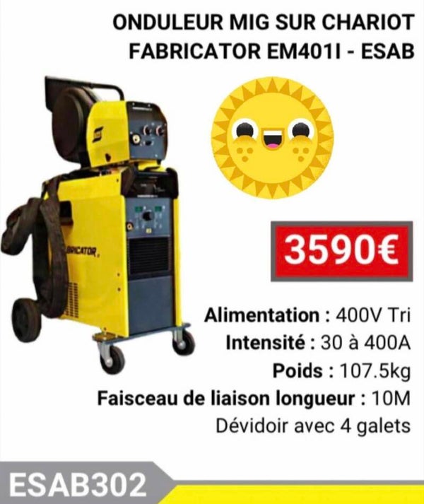ONDULEUR MIG SUR CHARIOT FABRICATOR EM4011 - ESAB