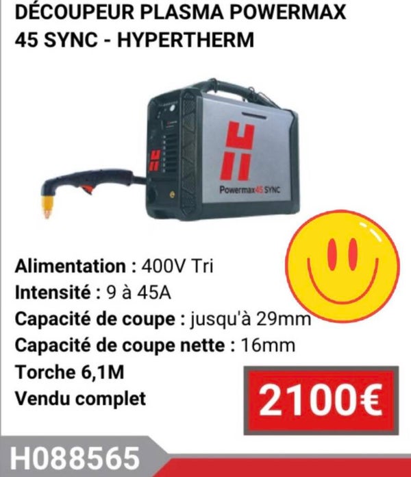Alimentation : 400V Tri Intensité : 40 à 300A Mode : MIG/MAG MMA Affichage digital Poids : 38,3Kg Torche WM 36 4m Vendu complet
