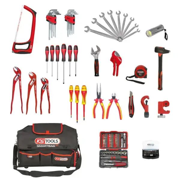 COMPOSITION D'OUTILS SANITAIRE ET CHAUFFAGE SAC 126 PIÈCES SMARTBAG KS TOOLS 850.0126