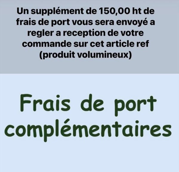 Forfait 3.  150,00 € ht. Objets lourds ou volumineux