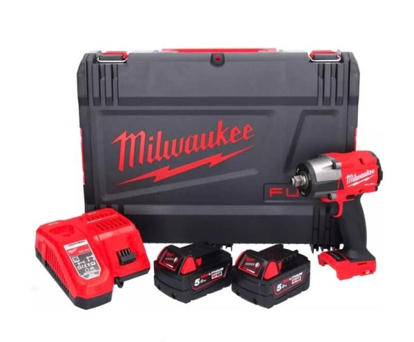 Boulonneuse à choc 1/2" M18 FMTIW2F12-502X - MILWAUKEE - avec 2 batteries 18V 5.0AH - chargeur - HD BOX - 4933478450