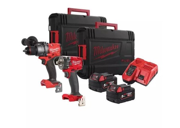 Powerpack 2 outils 18V FUEL M18 FPP2B3-502X - MILWAUKEE - avec 2 batteries 18V 5.0Ah - chargeur - HDBOX - 4933492521