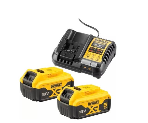 Pack énergie XR 18V - DEWALT - avec 2 batteries 18V 5.0Ah + Chargeur universel 12V/18V - DCB1104P2-QW