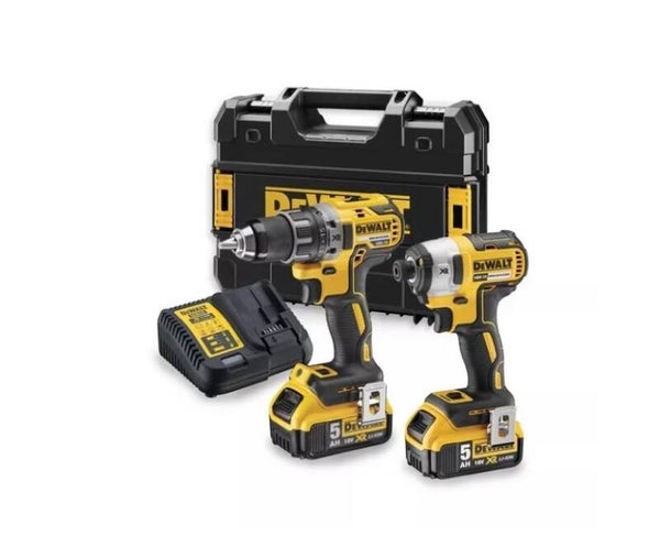 Pack de 2 outils XR 18V - Perceuse Visseuse compact DCD791 - Visseuse à chocs DCF887 - DEWALT - avec 2 batteries 18V 5.0Ah - chargeur - mallette - DCK268P2T-QW