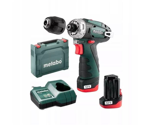 Perceuse visseuse Powermaxx BS Basic 12V - METABO - avec 2 batteries 2.0 Ah + chargeur + coffret - 600984500