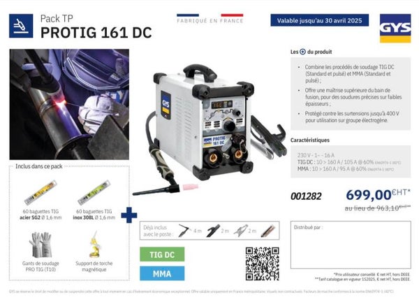 Pack TP PROTIG 161 DC