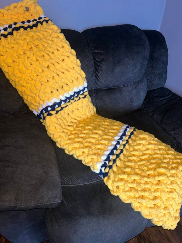 Gold, white, and royal blue