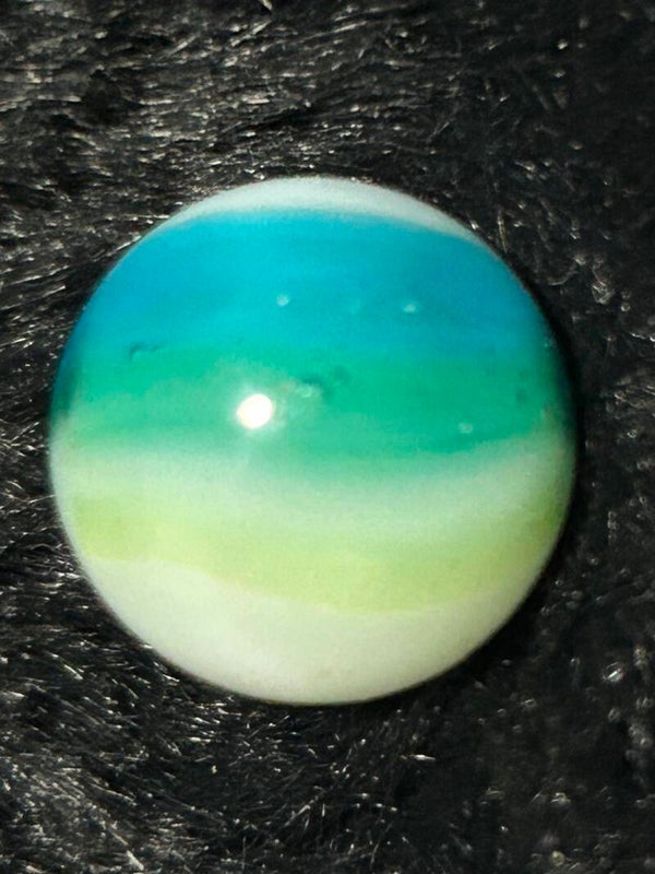Rare Aqua blue and green and yellow, white Peltier translucent base. 9.8 16.mm