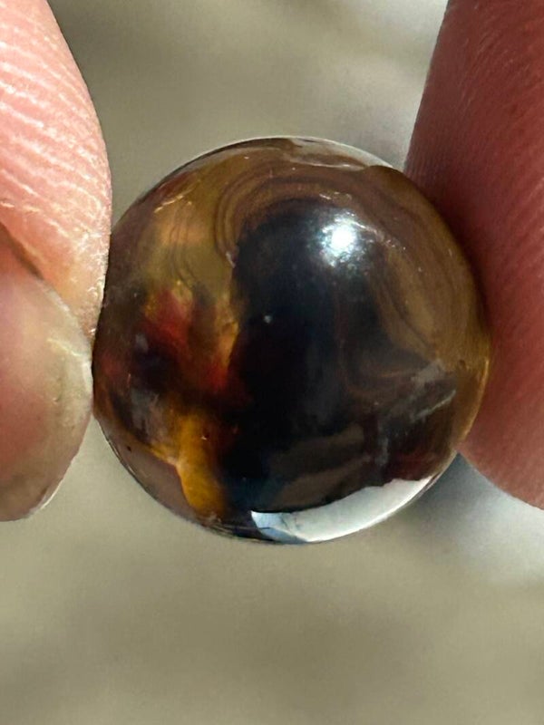 Extremely Rare Oxblood core Translucent base with a white patch 9.9 16mm